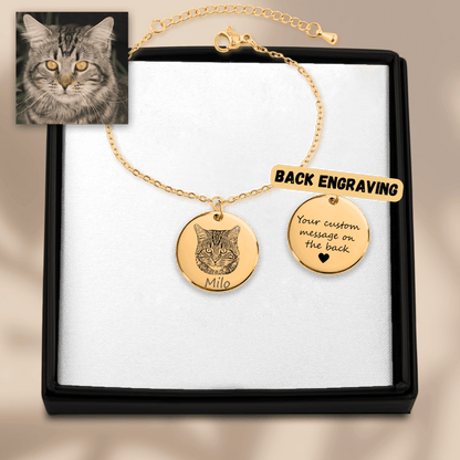 Cat Gold Portrait Bracelet