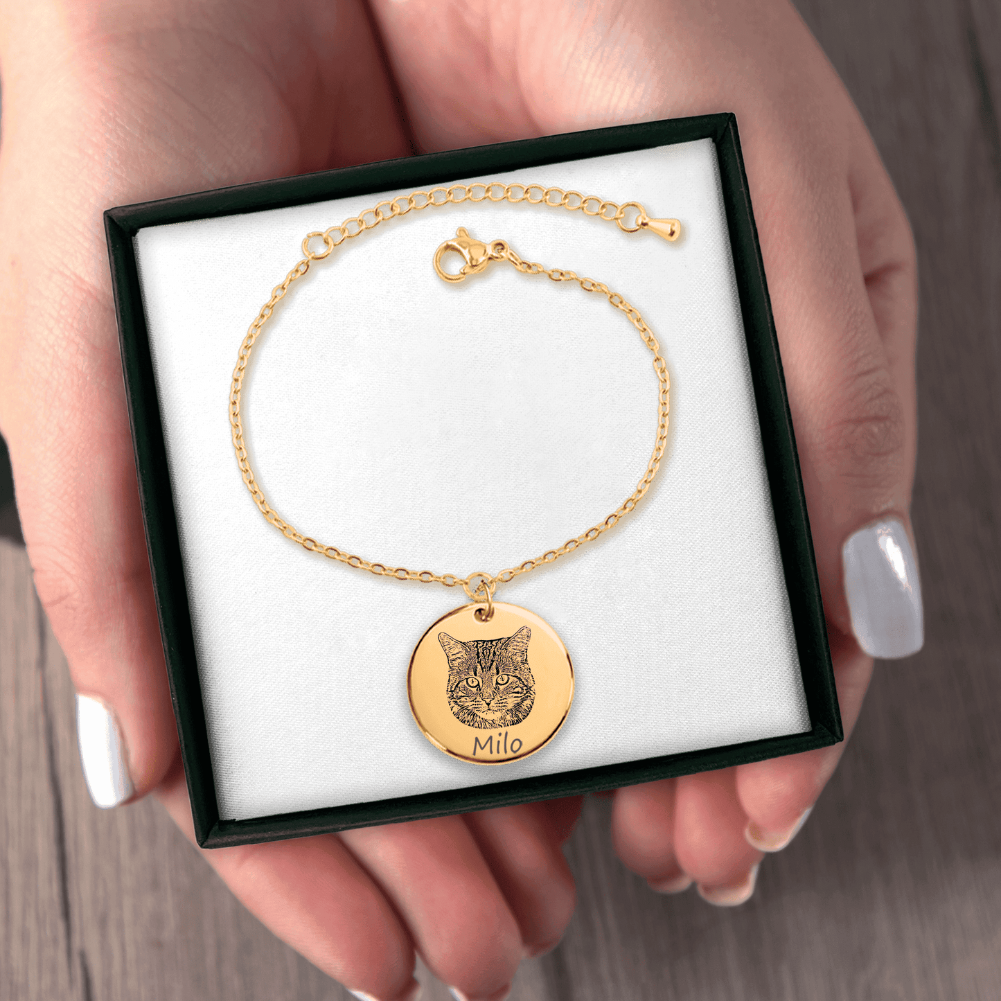 Cat Gold Portrait Bracelet