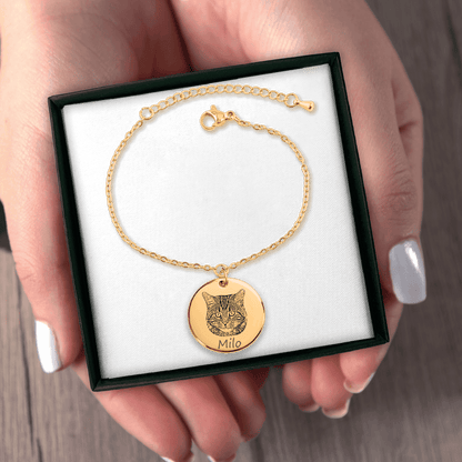 Cat Gold Portrait Bracelet