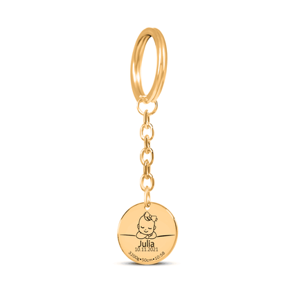 Baby Birth Details Keychain