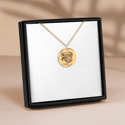 Dog Gold Portrait Necklace