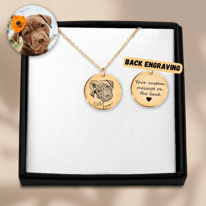 Dog Gold Portrait Necklace