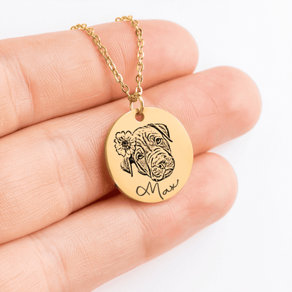 Dog Gold Portrait Necklace