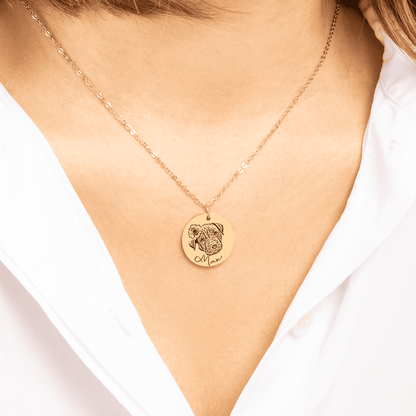 Dog Gold Portrait Necklace