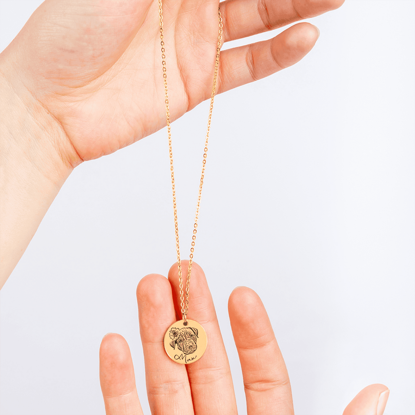 Dog Gold Portrait Necklace