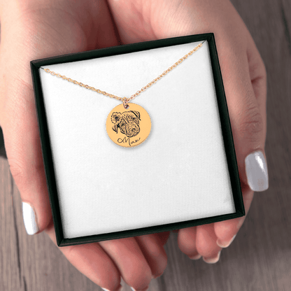 Dog Gold Portrait Necklace